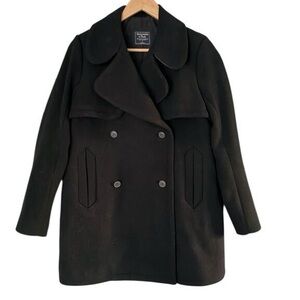 NWT Abercrombie & Fitch Wool Peacoat Black S XS